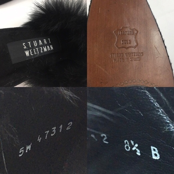 STUART WEITZMAN 5W 47312 Black Calf Hair Fur Slip On Heeled Mules Size 8.5 - Picture 16 of 16